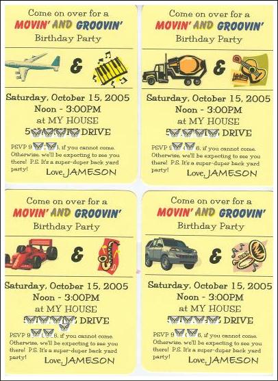 Kid Invite.  Move and Grove Theme
