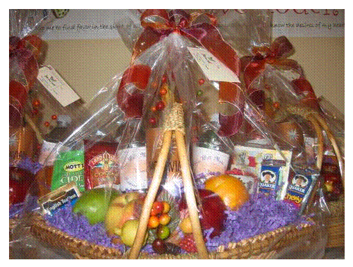 Welcome Gift Bakset - fresh fruit, snacks, juice, etc.