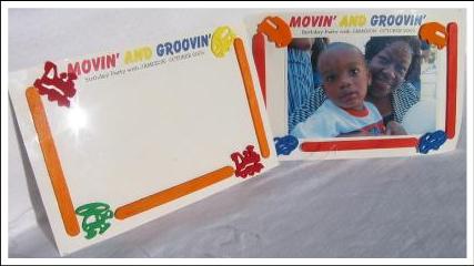 Kids Favor or thank you card, features a picture pocket, just insert your picture.