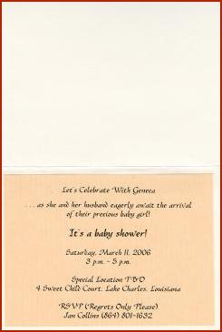 Custom Peach Invitation Note Card