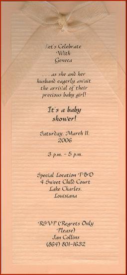 Custom Peach Invitation with vellum overlay